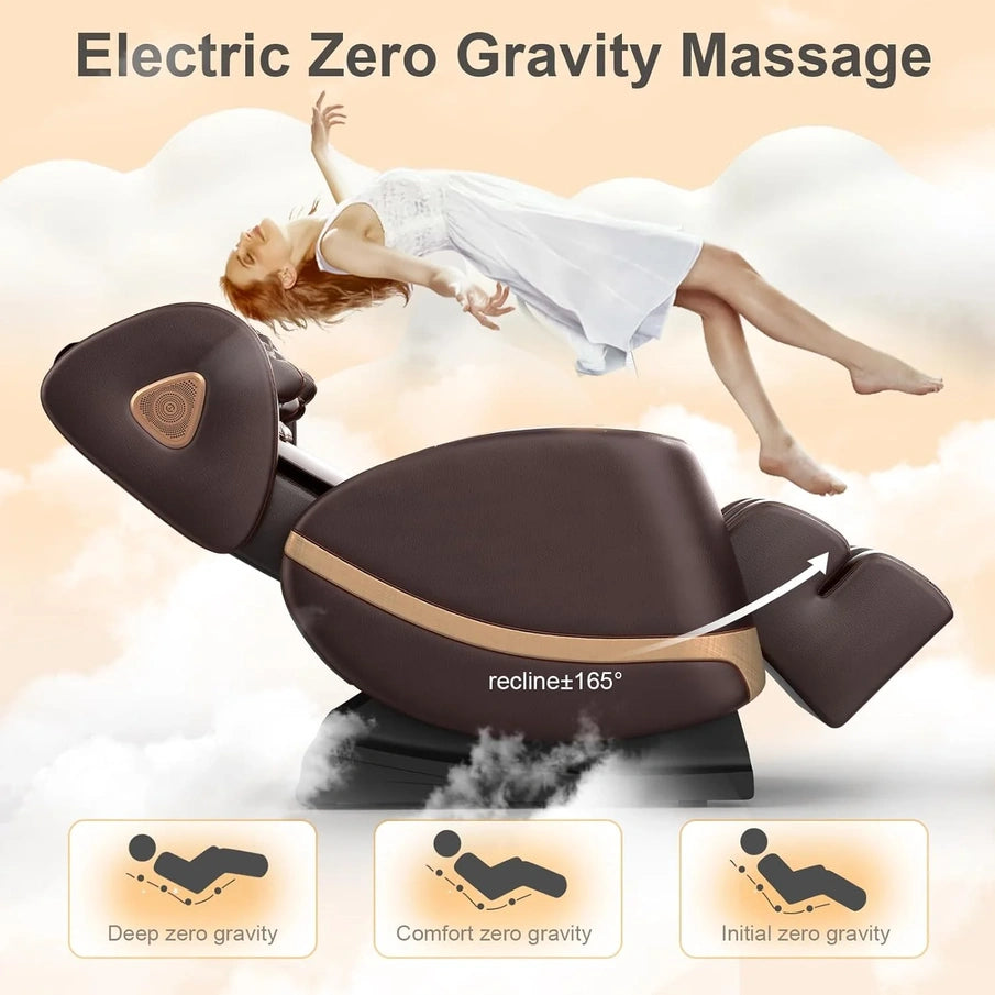 Massage Chair Full Body, Zero Gravity Massage Chair With 10 Fix Rollers, Heating, Foot Massage, Auto Modes, Bluetooth Speaker