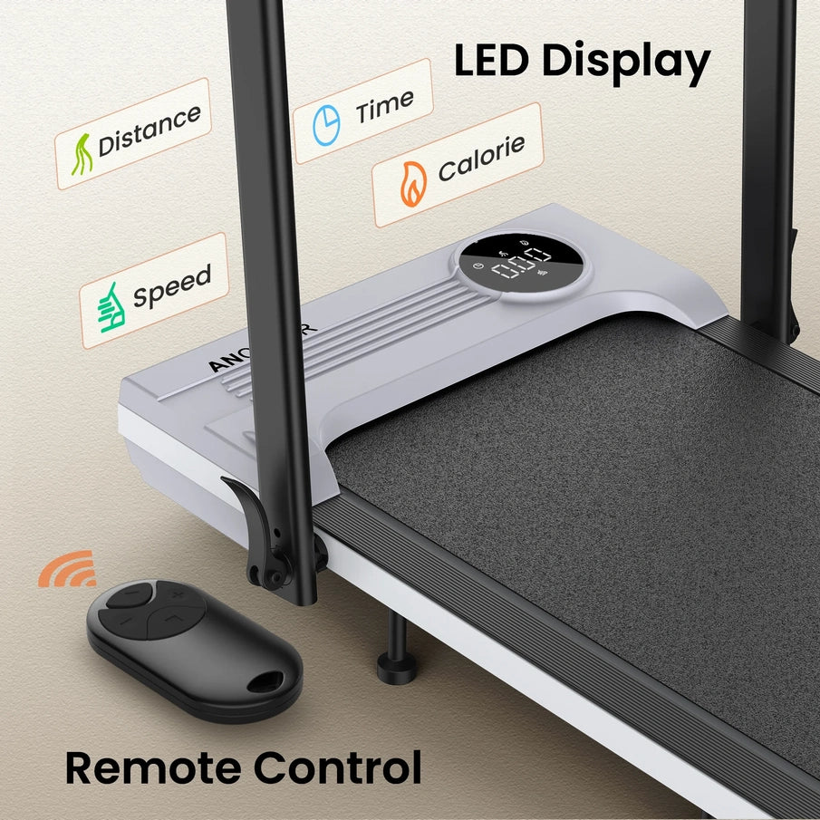 Ancheer Portable Folding Walking Pad 300lb, 7.5 MPH Under Desk Treadmill With Remote Control And LED Display