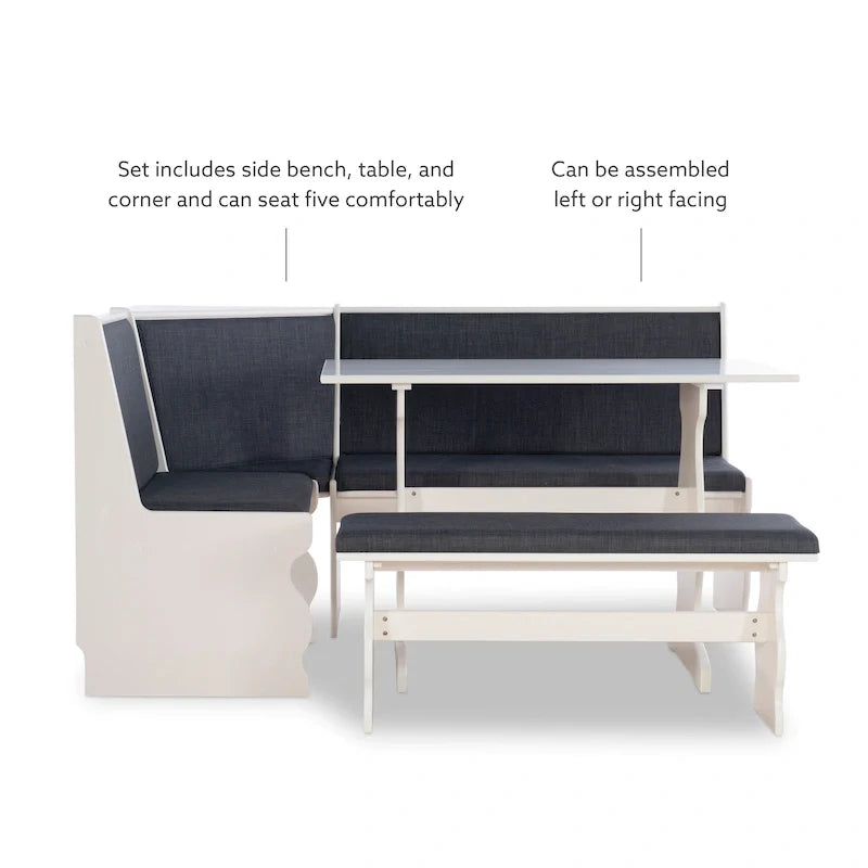 Hannah Breakfast Nook 3-piece Dining Set