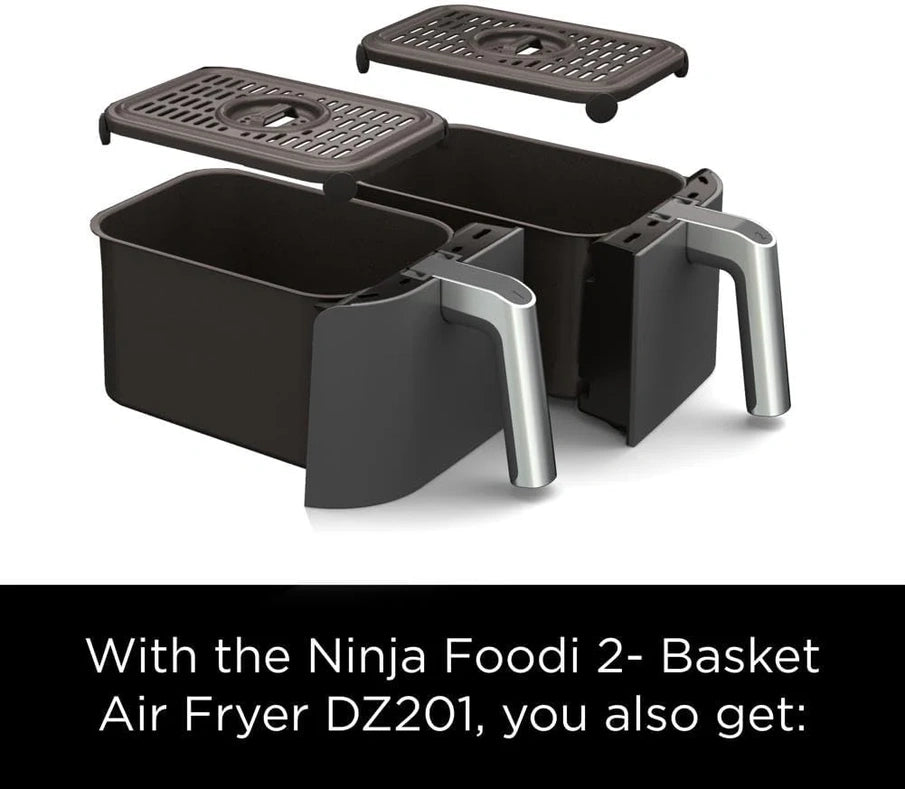 Ninja Foodi 10QT 6-in-1 DualZone Smart XL Air Fryer, 2 Independent 5QT Baskets, Smart Cook Thermometer, Match Cook, Smart Finish, Air Fry, DZ550