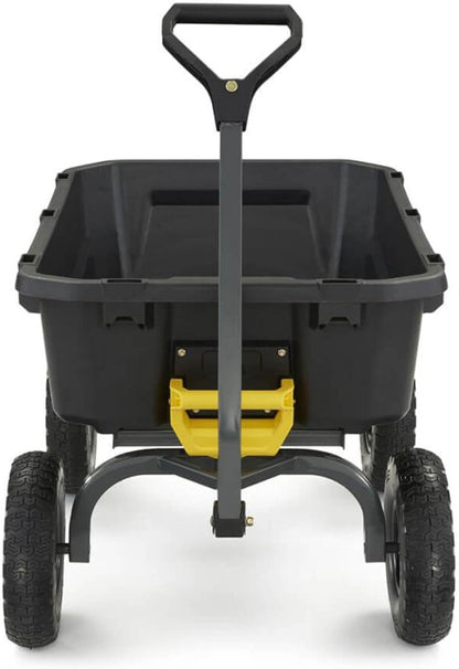 7GCG-NF Heavy-Duty Poly Dump Garden Cart With No-Flat Tires, 7 Cu. Ft., 1200-Pound Capacity, Black