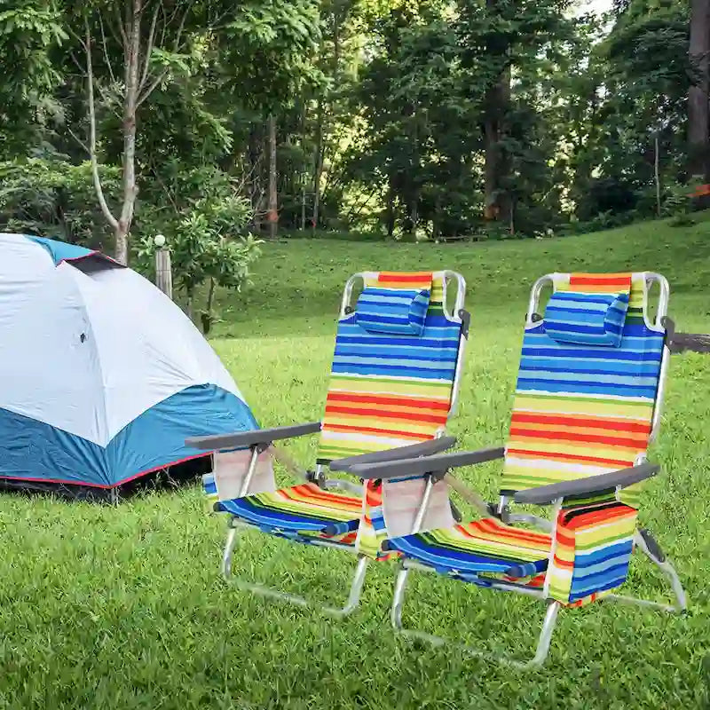 Costway 4-Pack Folding Backpack Beach Chair 5-Position Outdoor, See Details