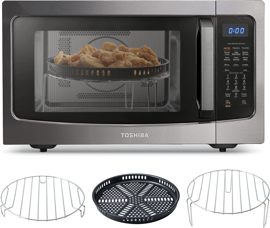 Toshiba 4-in-1 ML-EC42P, SS Countertop Microwave Oven, Smart Sensor, Convection, Air Fryer Combo, Mute Function