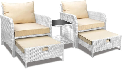 Leveleve Balcony Furniture 5 Piece Patio Conversation Set