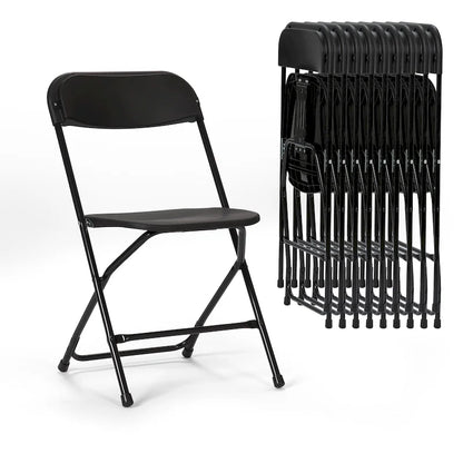 10 Pack Plastic Folding Chair 350lb. Capacity For Events Office Wedding Party Picnic Kitchen Dining