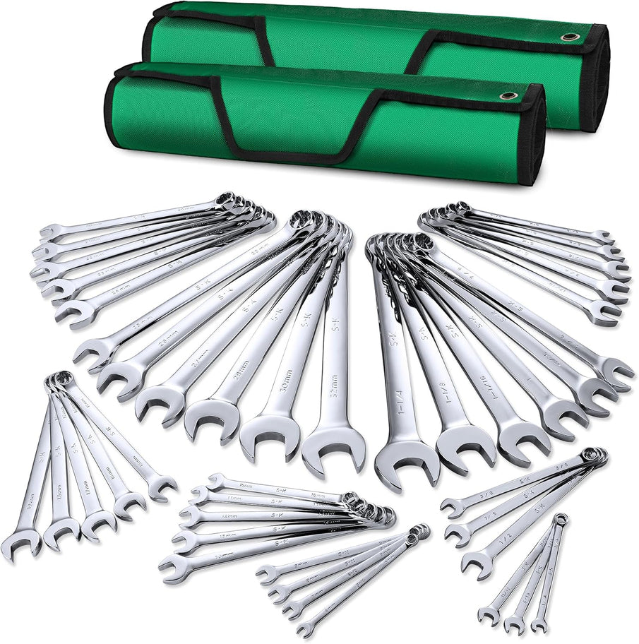 Sk 42-Piece Wrench Set, Sae And Metric, SuperKrome Finish