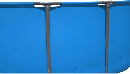 Steel Pro MAX 14 Ft. x 48 In. Round Metal Frame Above Ground Outdoor Swimming Pool Set With 1,000 Filter Pump, Ladder, And Cover, Gray