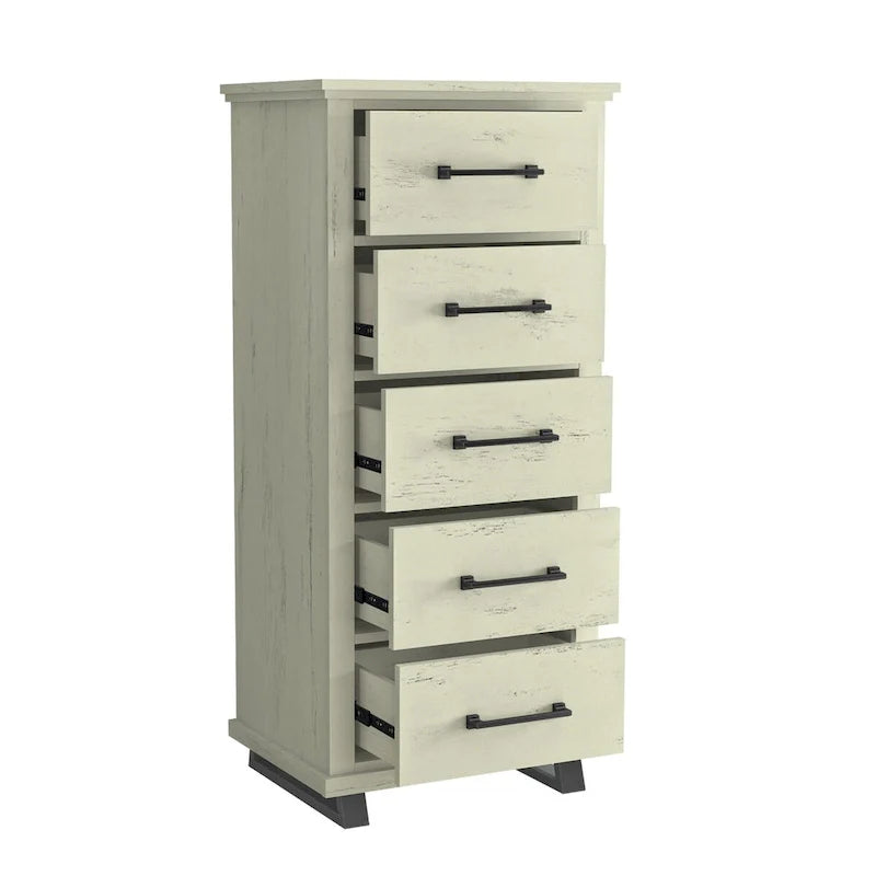 Farmhouse 4-Piece Bedroom Set, 2 Nightstand, 1 Chest And 1 Dresser