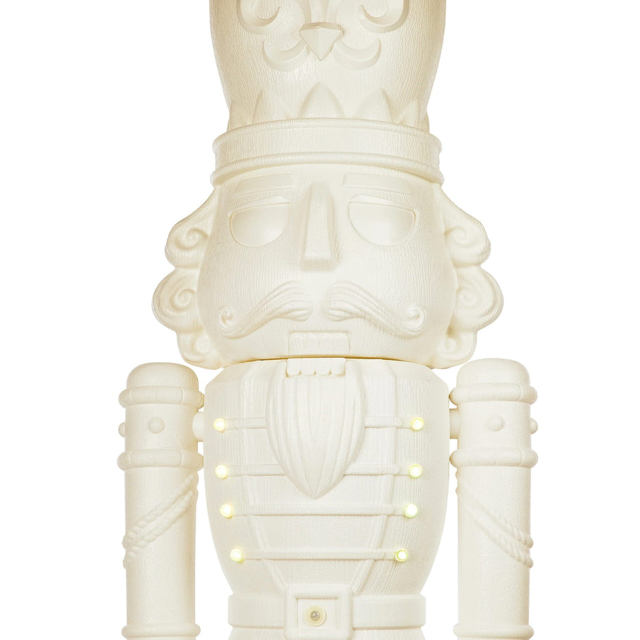 Holiday Time Animated White Nutcracker Blow Mold, 75-Inch, LED Lights And Music, Christmas Decoration