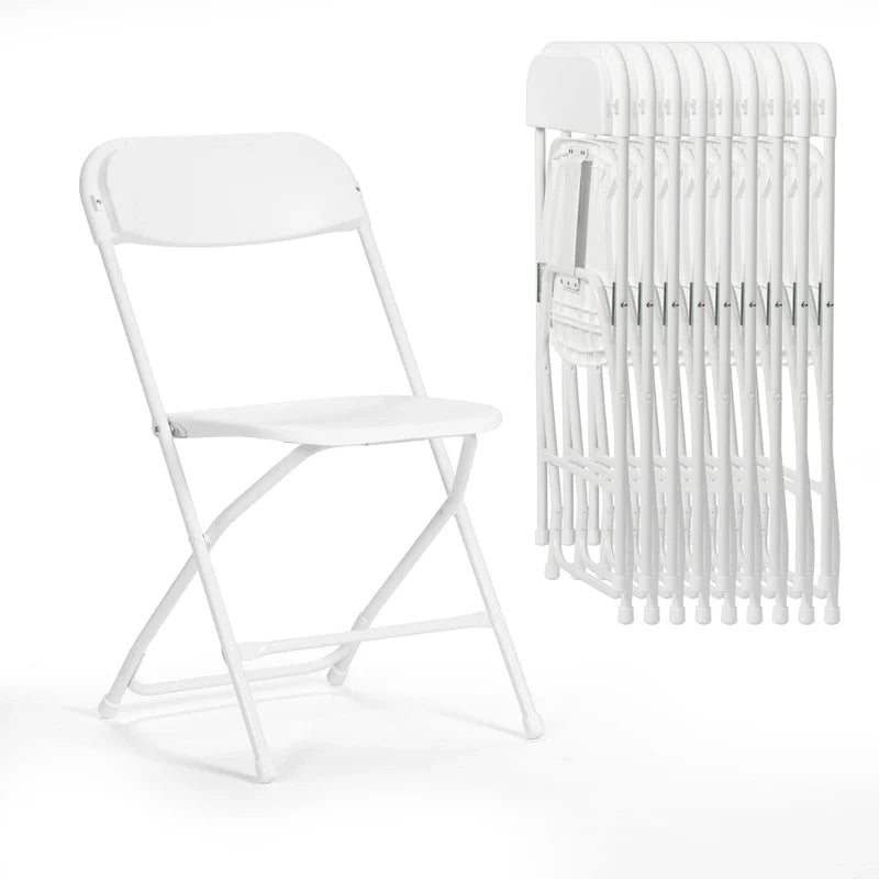 10 Pack Plastic Folding Chair 350lb. Capacity For Events Office Wedding Party Picnic Kitchen Dining