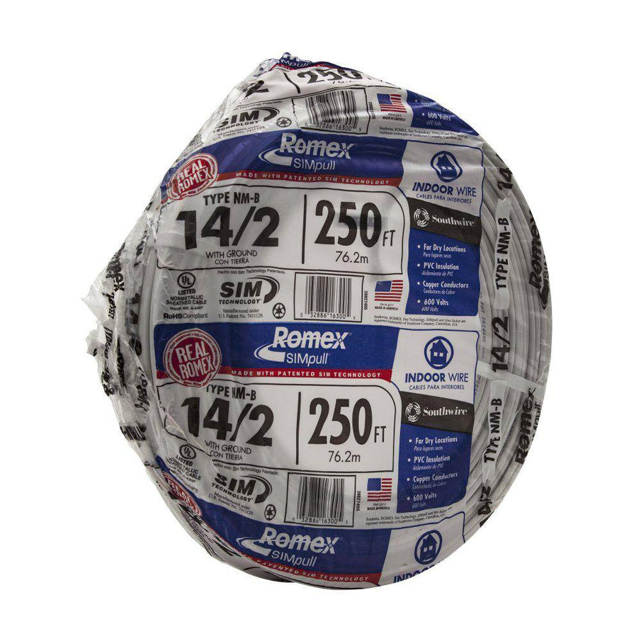 Southwire 250 Ft. 142 Solid Romex SIMpull Cu Nm-B Wg Wire 28827455