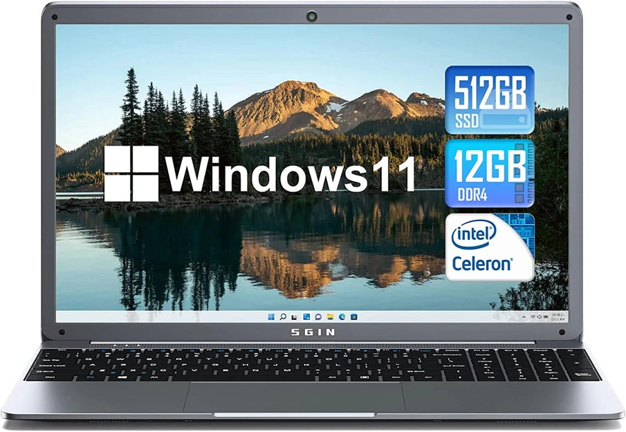 Sgin 15.6 In. Laptop 12GB DDR4 512GB SSD Windows 11 With Intel Celeron N5095A Full HD 1920x1080
