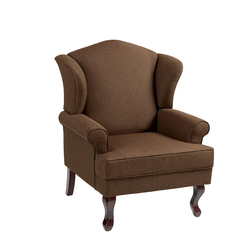2 Set Traditional Wingback Accent Chairs Upholstered Armchair