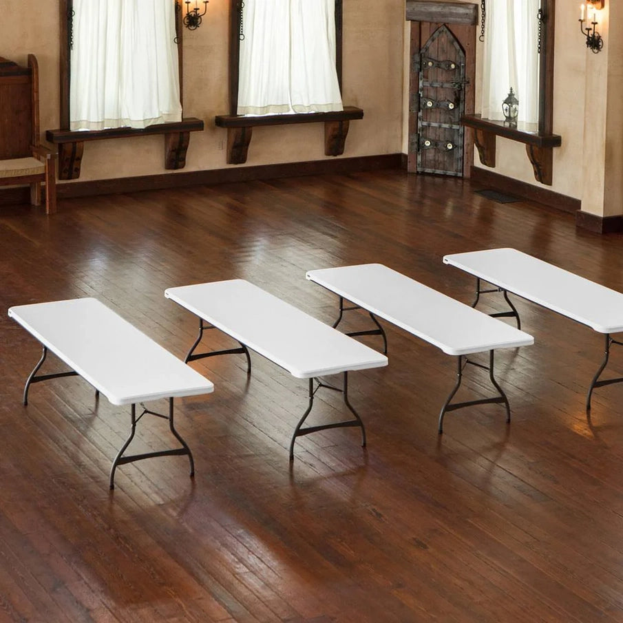Lifetime 4-Pack Commercial Stacking 8 Ft. Folding Table, White, 80344