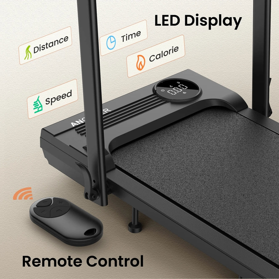 Ancheer Portable Folding Walking Pad 300lb, 7.5 MPH Under Desk Treadmill With Remote Control And LED Display