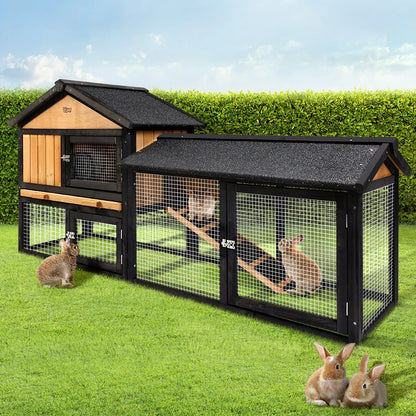 Extra Large Wooden Outdoor Chicken Coop Rabbit Hutch With Run- i.Pet