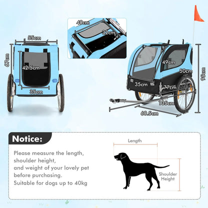 Pet Bike Trailer Holds 40kg Bicycle Trailer For Small And Medium-Sized Dogs