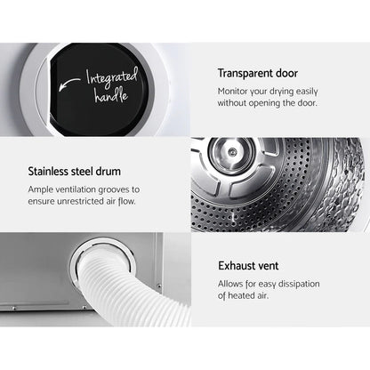 Devanti 7kg Vented Tumble Dryer, White