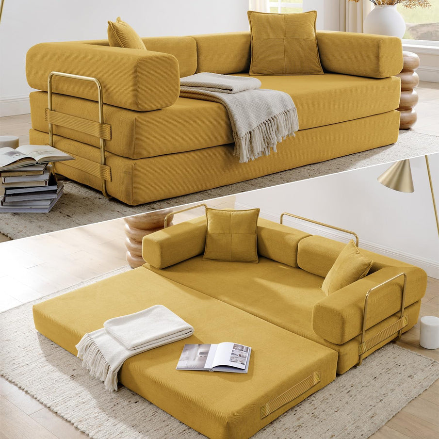 Hanxin 78 In. Convertible Sleeper Sofa Bed, Folding Floor Mattress Couch