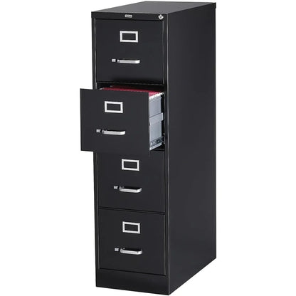 Staples 4-Drawer File Cabinet, Lockable, Black, 25 In.D x 15 In.W