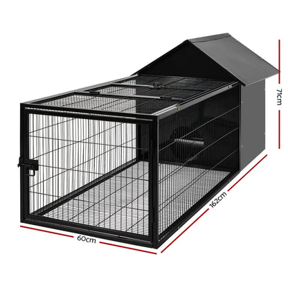 Weatherproof Metal Rabbit Hutch w/Run And Secure Locks i.Pet