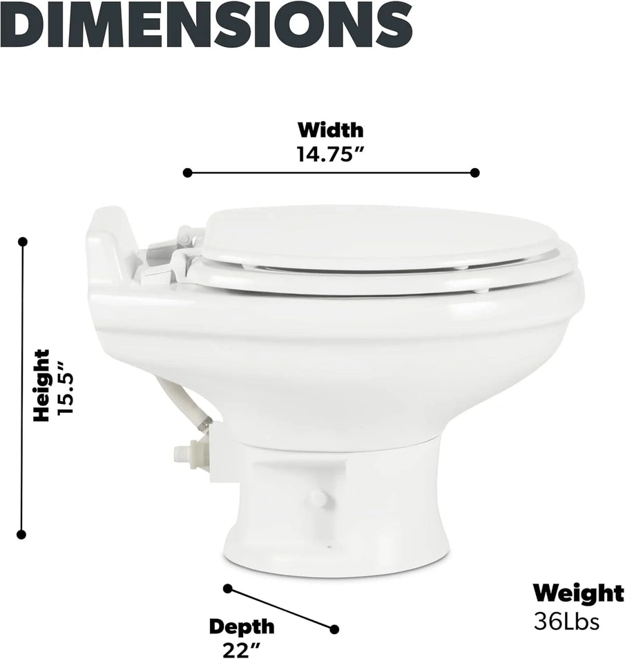 320 Series Standard Height RV Toilet, White