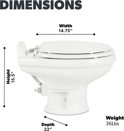320 Series Standard Height RV Toilet, White