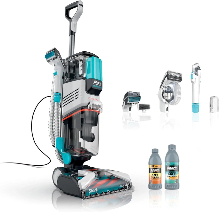 Shark CarpetXpert EX201 Carpet Cleaner, Cyan, Deep Cleaning With StainStriker, For Pets, Includes Spot And Stain Remover Tools