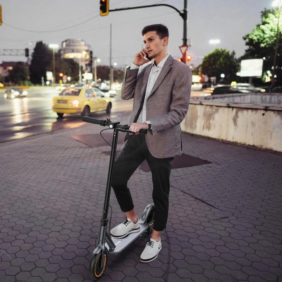 Electric Scooter, 350W/500W Powerful Motor, 8.5 In./10 In. Solid Rubber Tires, 19/22 Mph, 28/21/12 Mile Range, Dual Brakes