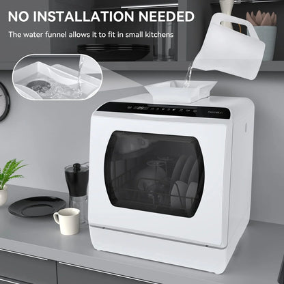 Hermitlux Countertop Dishwasher With 5-Liter Built-In Water Tank