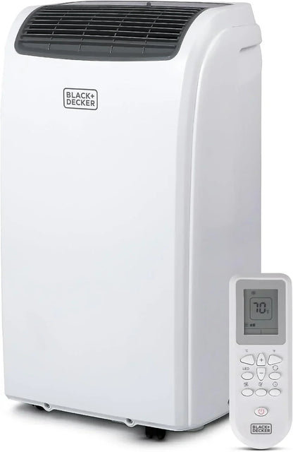 Black Plus Decker 10,000 BTU Portable Air Conditioner For Rooms Up To 450 Sq With Remote Control