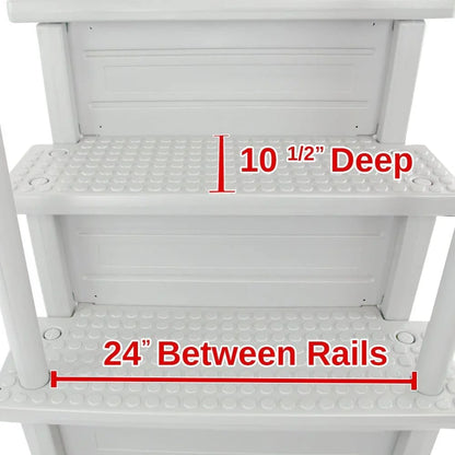 Select Anti-Slip in-Pool Steps, Gray, For Above Ground Swimming Pools, Can Mount To Decks 48 In. To 54 In. H, Safety Stairs Capacity Up To 300 Lbs