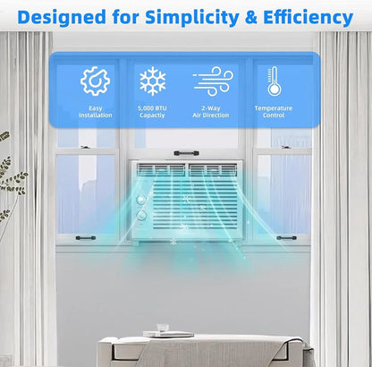 Antarctic Star 12,000 BTU U-Shaped Window Air Conditioner Unit Cools Up To 550 Sq. Ft. With 6 Modes 24H Timer, Ultra Quiet Window AC Units