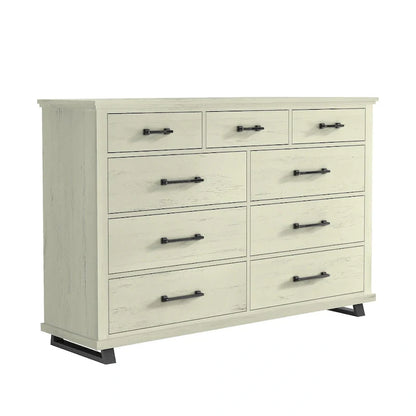 Farmhouse 4-Piece Bedroom Set, 2 Nightstand, 1 Chest And 1 Dresser