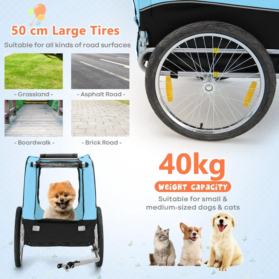 Pet Bike Trailer Holds 40kg Bicycle Trailer For Small And Medium-Sized Dogs