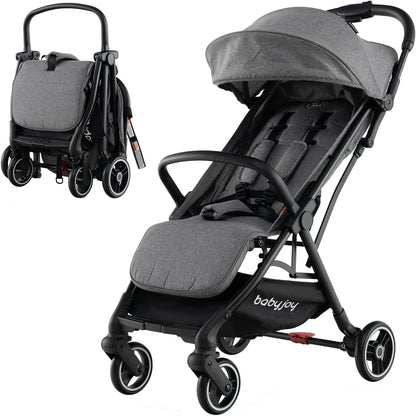 Compact Travel Stroller For Airplane Infant Toddler Stroller w/Adjustable Backrest And Canopy