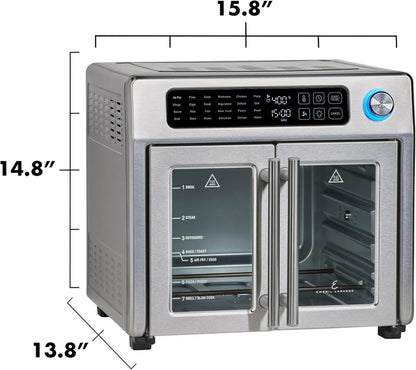 Emeril Lagasse Extra Large French Door Air Fryer Toaster Oven Combo, 24 Cooking Functions