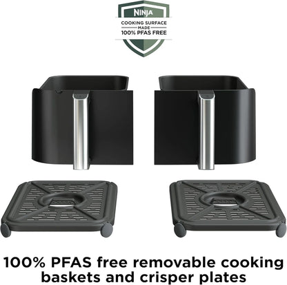 Ninja Foodi 10QT 6-in-1 DualZone Smart XL Air Fryer, 2 Independent 5QT Baskets, Smart Cook Thermometer, Match Cook, Smart Finish, Air Fry, DZ550
