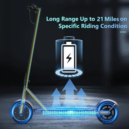 Electric Scooter 350W/500W Powerful Motor 8.5 In./10 In. Solid Tires 19/22Mph 28/21/12 Miles Range