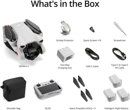 DJI Mini 3, Drones With Camera For Adults 4K, 38-min Flight Time, Up To 32800 Ft, 10km Video Transmission, True Vertical Shooting