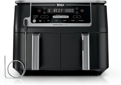 Ninja Foodi 10QT 6-in-1 DualZone Smart XL Air Fryer, 2 Independent 5QT Baskets, Smart Cook Thermometer, Match Cook, Smart Finish, Air Fry, DZ550
