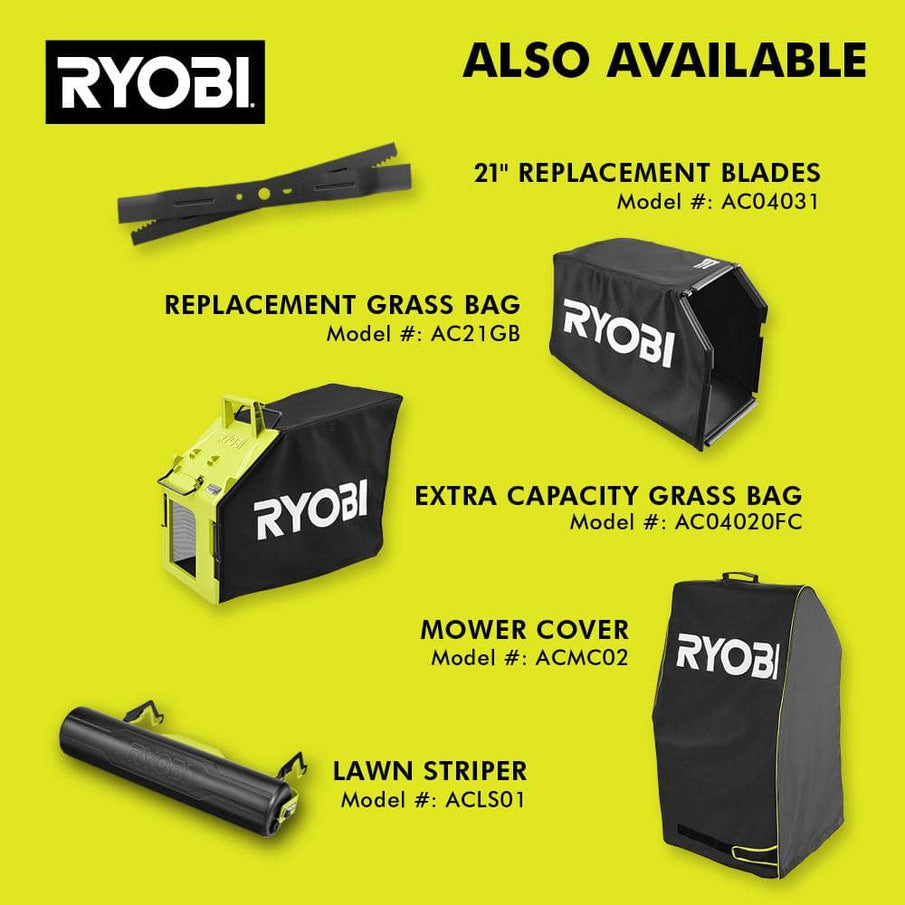 Ryobi 40V HP Brushless 21-in Self-Propelled Awd Lawn Mower, Whisper Series, Includes, 2 6.0Ah Batteries And Charger