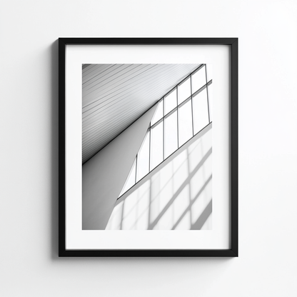 Vjqxb Framed Fine Art Wall Print - Modern Black & White Photography for Home Office & Bedroom - Professional Minimalist Decor