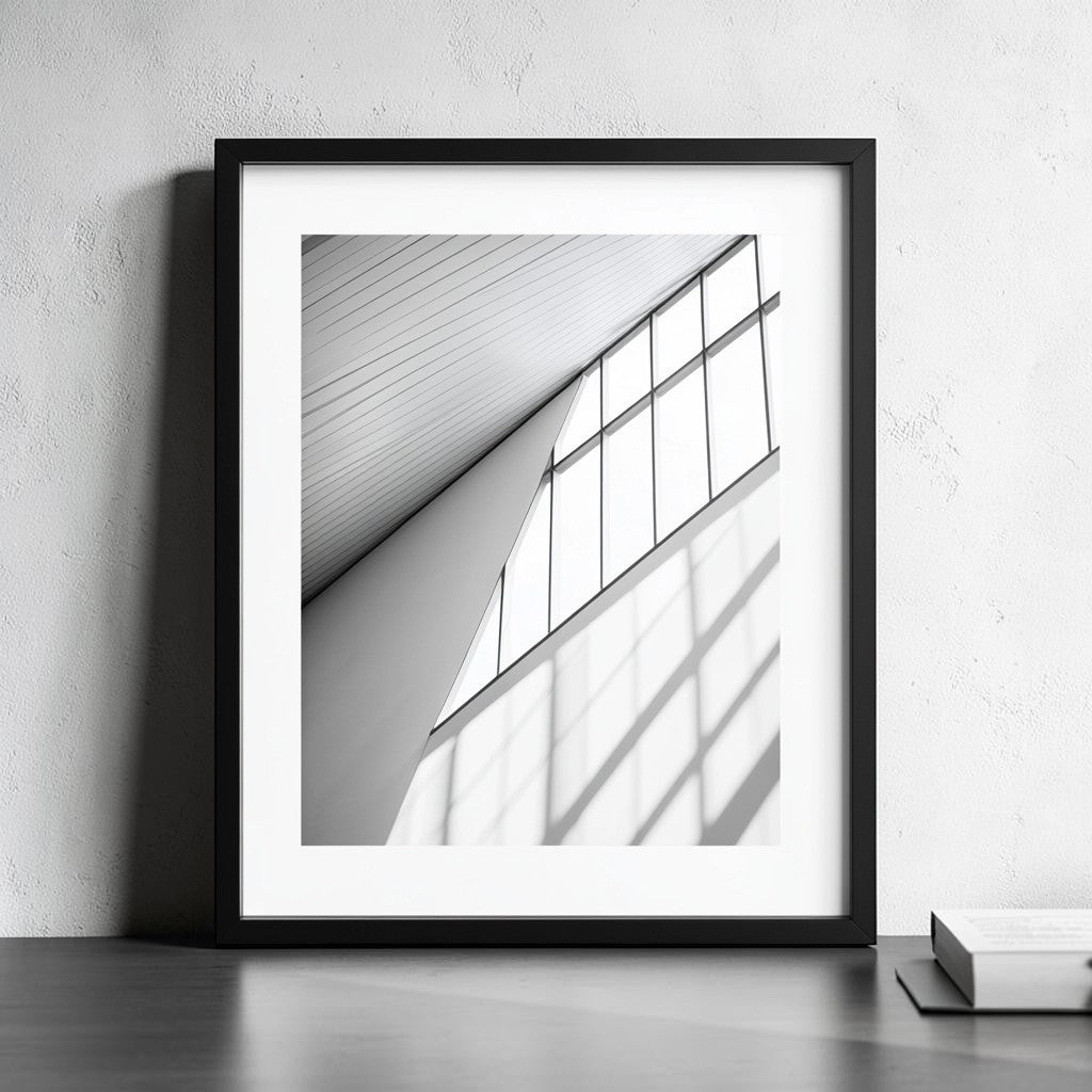 Vjqxb Framed Fine Art Wall Print - Modern Black & White Photography for Home Office & Bedroom - Professional Minimalist Decor