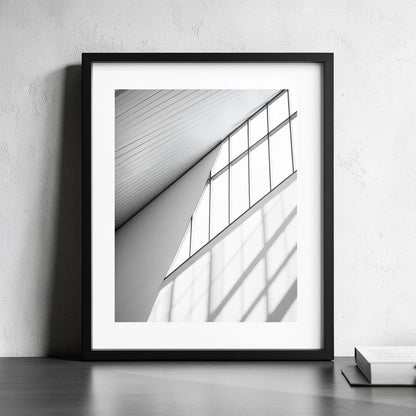 Vjqxb Framed Fine Art Wall Print - Modern Black & White Photography for Home Office & Bedroom - Professional Minimalist Decor