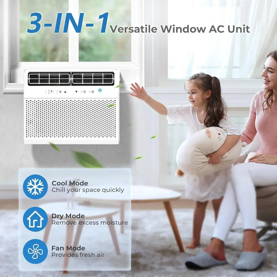 Antarctic Star U-Shaped Window Air Conditioner 12000 BTU Ultra-Quiet Window Air Conditioner Cools