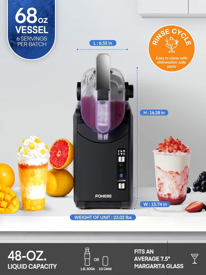 5-in-1 Slushie Machine, No Ice Needed, 15 Min Slushy Machine For Home With Self-Cleaning, Professional Frozen Drink Maker, 5 Preset Programs