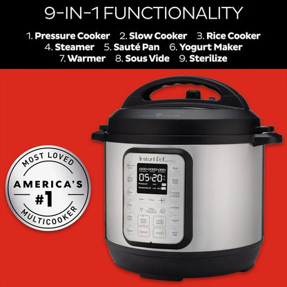 9-in-1 Multicooker, Pressure Cooker, Slow Cook, Rice Maker, Steamer, Sauté, Yogurt, Warmer And Sterilizer, Includes App With Over 800 Recipes