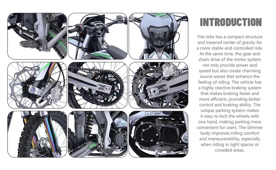 MotoTec Venom 72v 12000w Electric Dirt Bike White