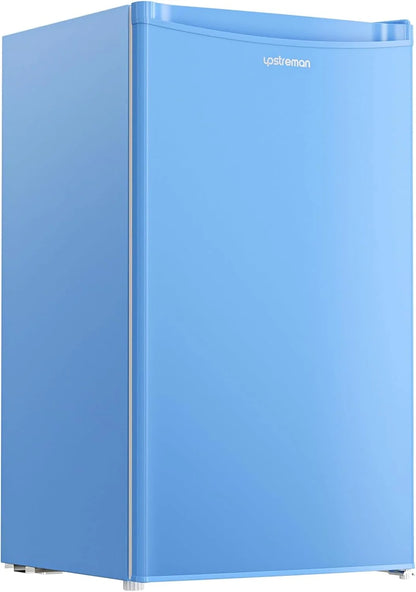Upstreman 3.2 Cu. Ft. Mini Fridge With Freezer, Single Door Mini Fridge, Dorm Fridge, Adjustable Thermostat, Black-BR321